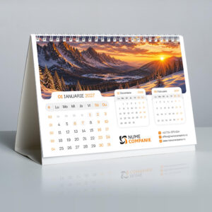 Calendar personalizat de birou Golden Hour A5 - Ianuarie