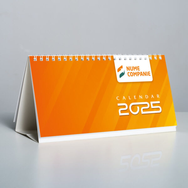 Calendar de birou personalizat Triptic Orange coperta