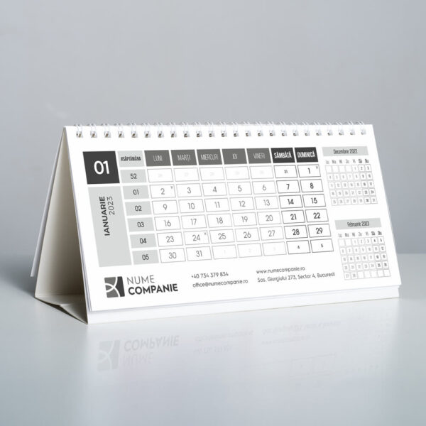 Calendar personalizat business negru