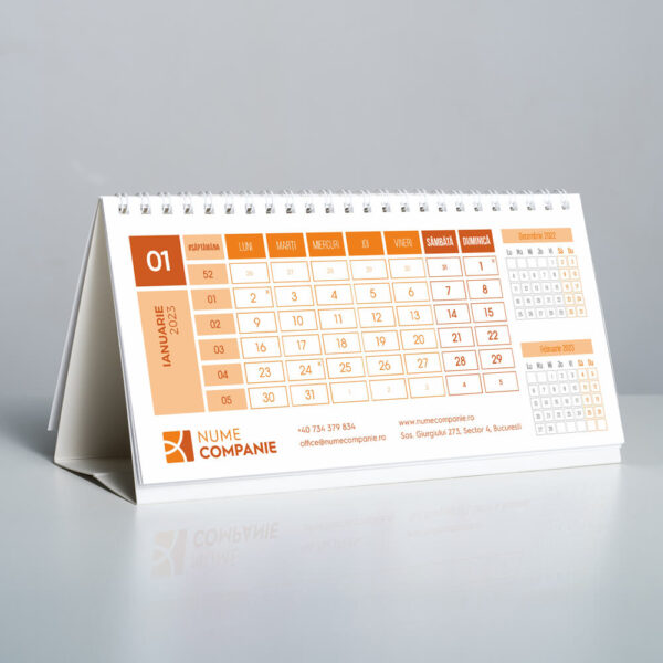 Calendar personalizat business portocaliu