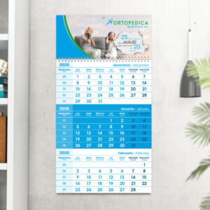 Calendar triptic bleu