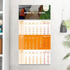 Calendar triptic portocaliu