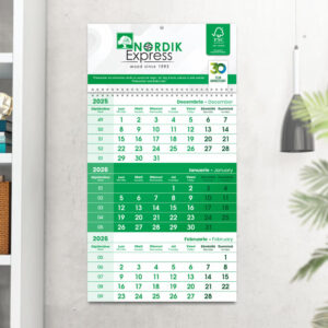 Calendar triptic verde