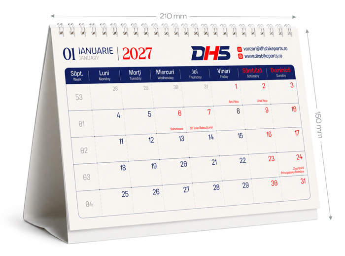 Dimensiuni calendar Daily Planner A5